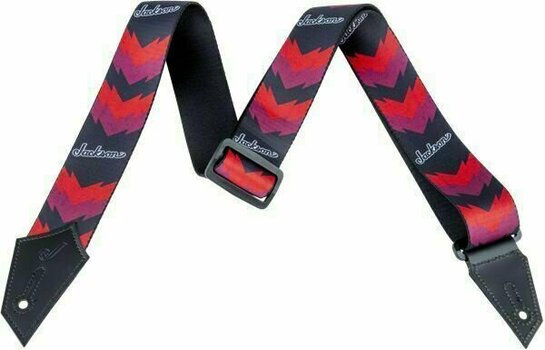 Tekstylne gitarowe pasy Jackson Strap Double V Black/Red - 1