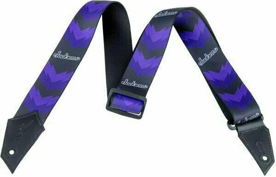 Tekstylne gitarowe pasy Jackson Strap Double V Black/Purple - 1