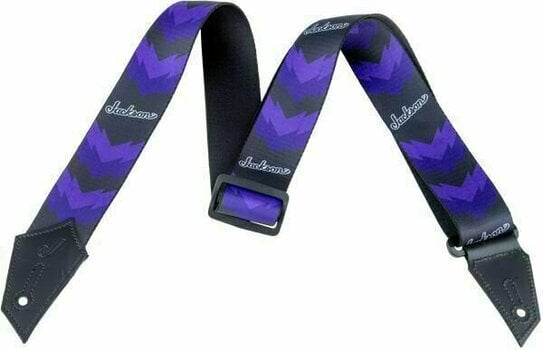 Kytarový pás Jackson Strap Double V Black/Purple - 1