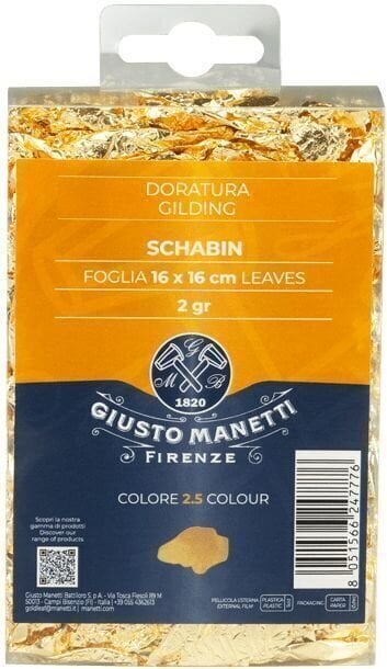 Kultapinnoitus Giusto Manetti Battiloro 2ZY2,5SH/4 Imitation Leaf Schabin 16 x 16 cm 2 g Colour 2,5