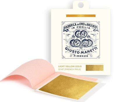 Guldbelægning Giusto Manetti Battiloro Gold Leaf Books - Bladguld 80 x 80 mm 14 g Light Yellow Gold 22 kt Transfer 5 Leaves - 1