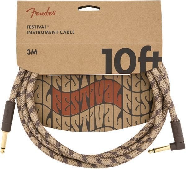 Kabel za instrumente Fender Festival Series Smeđa 3 m Ravni - Kutni