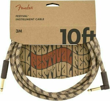Câble pour instrument Fender Festival Series Brun 3 m Droit - Angle - 1