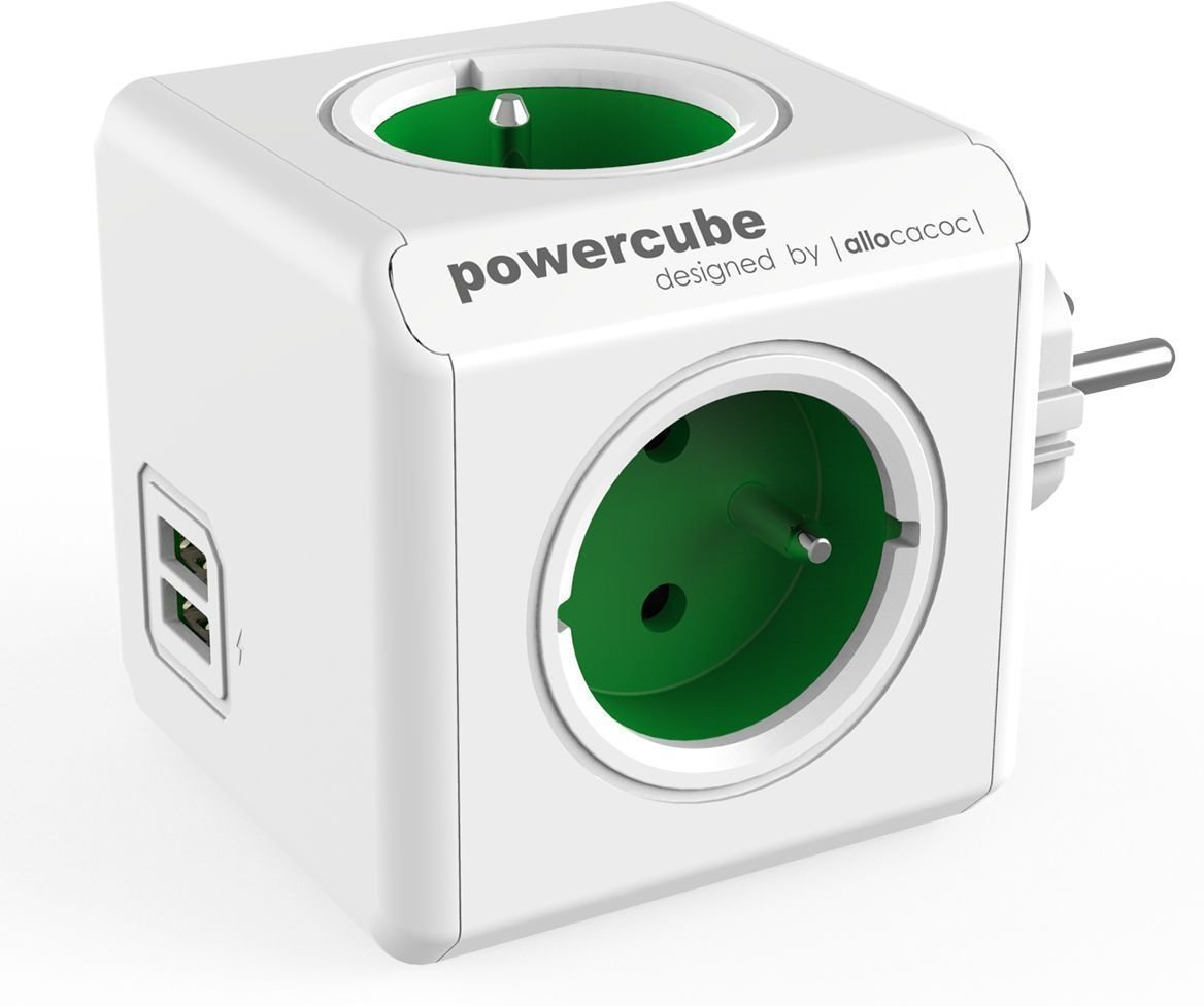 Síťový napájecí kabel PowerCube Original Zelená USB