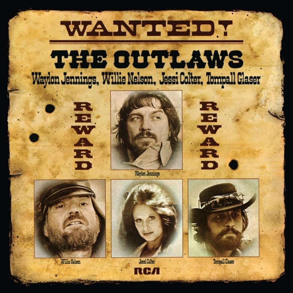 Schallplatte Waylon Jennings & Willie Nelson, Jessi Colter, Tompall Glaser - Wanted! The Outlaws (Reissue) (50th Anniversary Edition) (Gold Coloured) (LP)