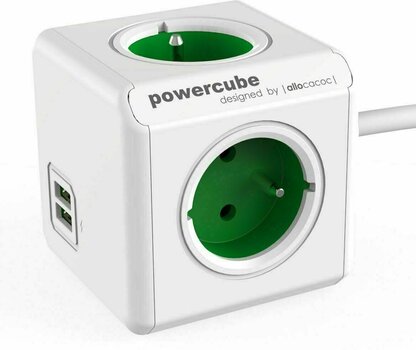 Síťový napájecí kabel PowerCube Extended Zelená 150 cm USB - 1
