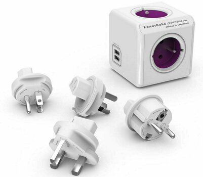 Power Καλώδιο PowerCube ReWirable USB + Travel Plugs Μωβ 150 cm Purple - 1