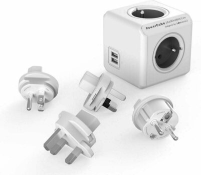 Power Cable PowerCube ReWirable USB + Travel Plugs Grey 150 cm Gray - 1