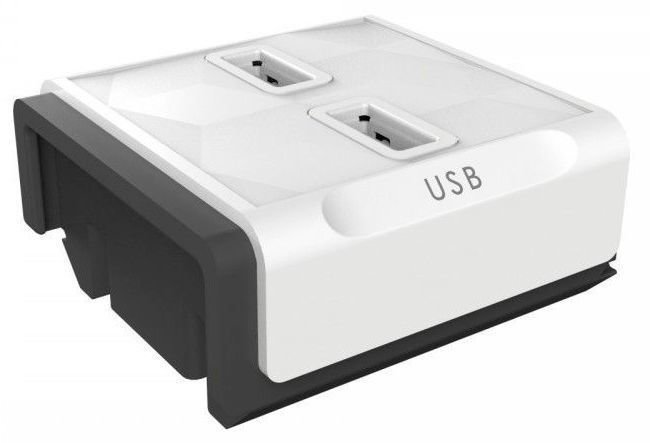 Voedingskabel PowerCube Module 2 x USB Wit