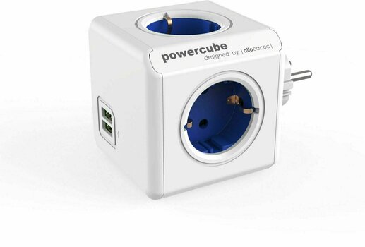 Przewód zasilający PowerCube Original Biała-Niebieski Schuko-USB - 1