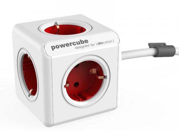 Cable de energía PowerCube Extended Blanco-Rojo 3 m Schuko