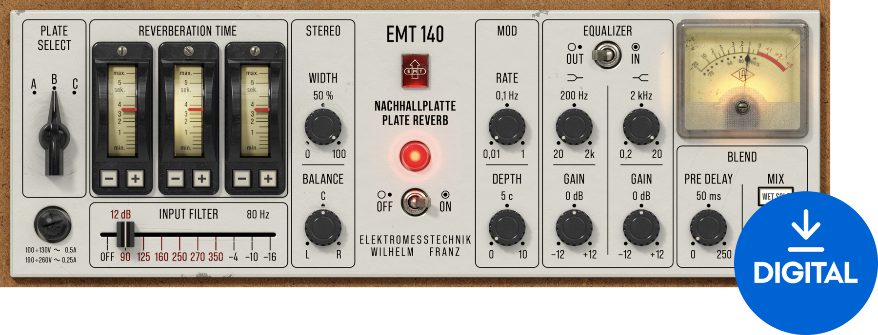 Software de studio Plug-In Efect Universal Audio UAD EMT 140 Classic Plate Reverberator (Produs digital)