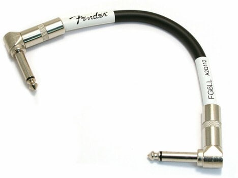 Câble de patch Fender 099-0820-010 Noir 15 cm Angle - Angle - 1