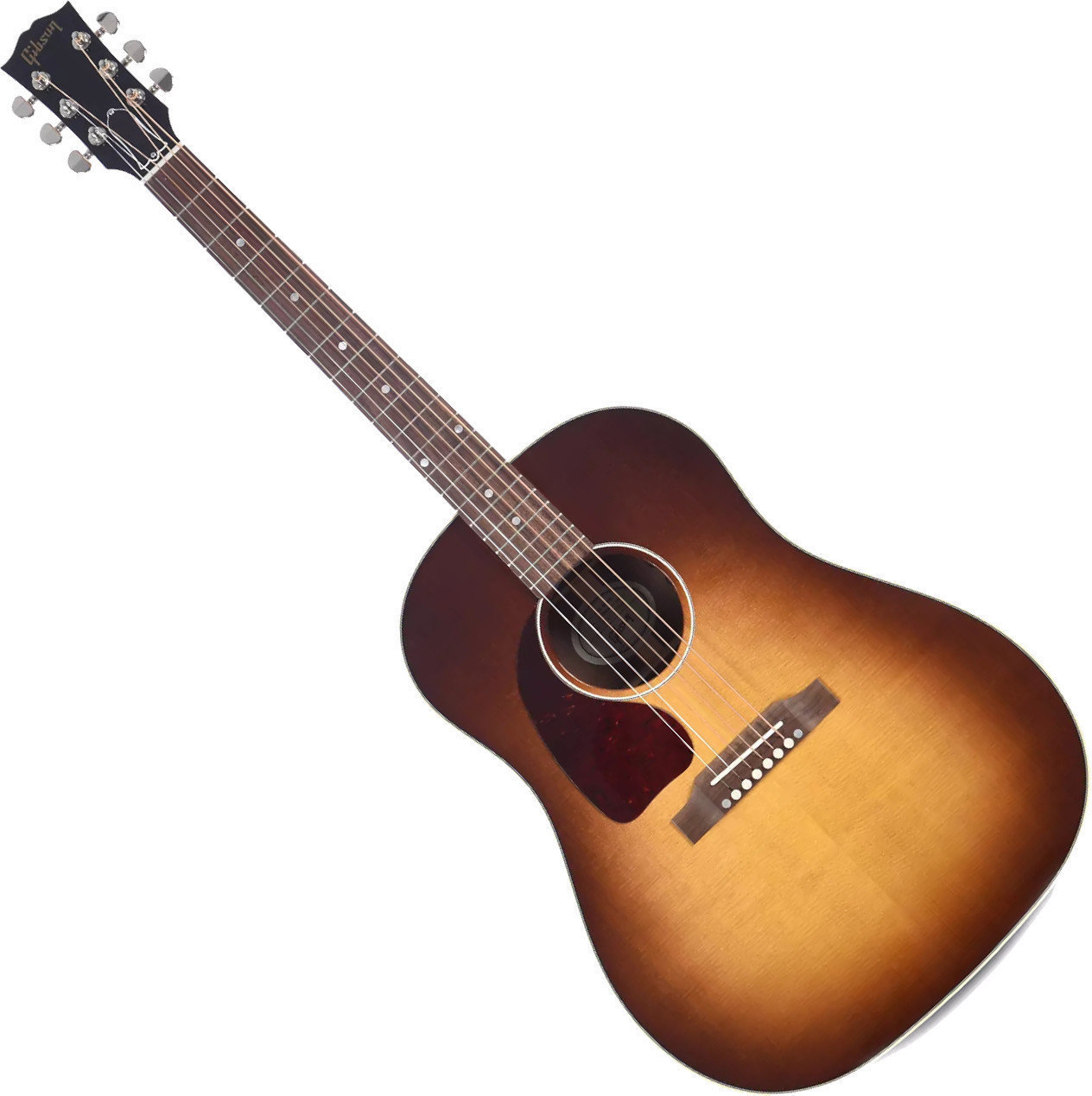 Guitare Dreadnought acoustique-électrique Gibson J-15 2019 Walnut Burst Lefty