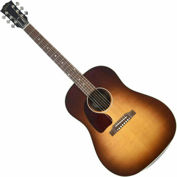 Guitare Dreadnought acoustique-électrique Gibson J-15 2019 Walnut Burst Lefty - 1