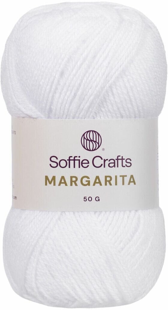 Fil à tricoter Soffie Crafts Margarita 00208 White Fil à tricoter
