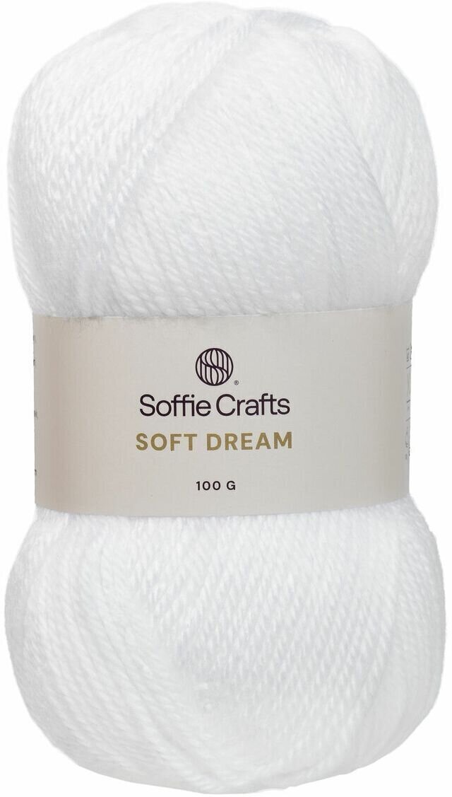 Strikkegarn Soffie Crafts Soft Dream 00001 White Strikkegarn