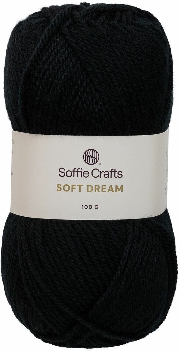 Strikkegarn Soffie Crafts Soft Dream 00014 Black Strikkegarn