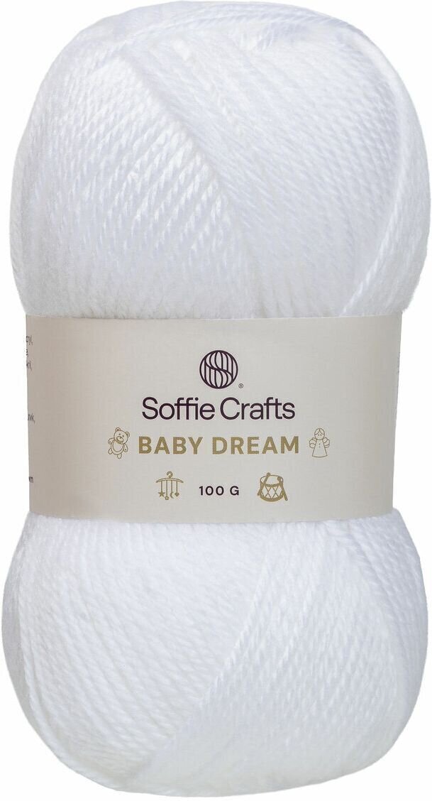 Fil à tricoter Soffie Crafts Baby Dream 00001 White Fil à tricoter