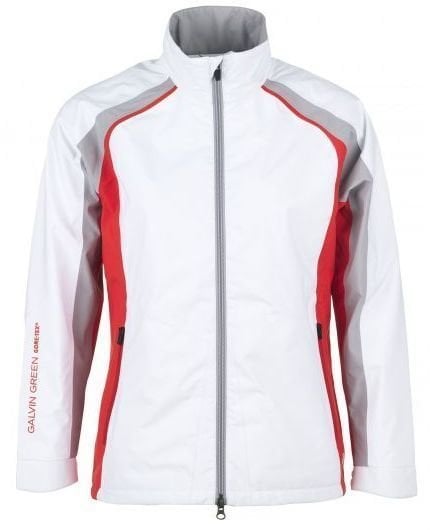 Waterdichte jas Galvin Green Amber Gore-Tex Mens Jacket White/Lipgloss Red/Silver S