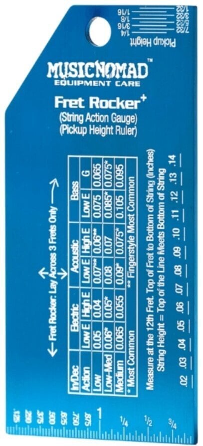 Tool for Guitar MusicNomad MN822 Fret Rocker+ with String Action Gauge/Pickup Ruler Tool for Guitar