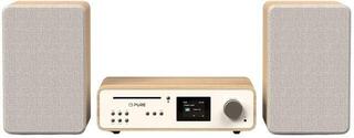 Desktop Music Player Pure Audio Classic Stereo Cotton White/Oak Desktop Music Player