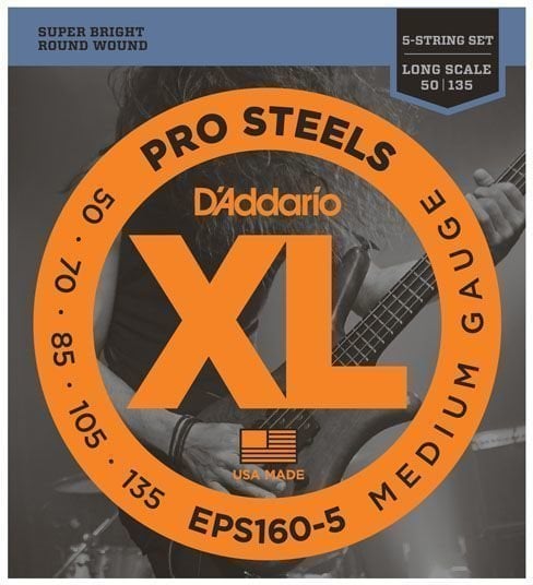 Struny pro 5-strunnou baskytaru D'Addario EPS160-5