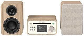 Desktop Music Player Pure Audio Classic Stereo Mini Cotton White/Oak Desktop Music Player