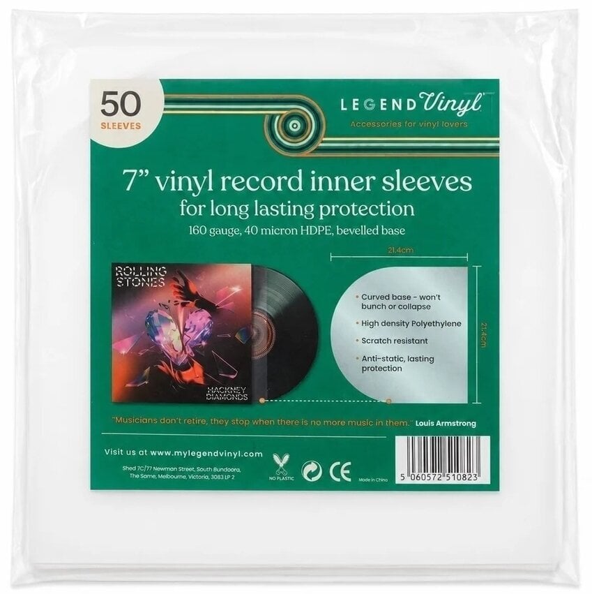 Bag/case for LP records Legend Vinyl LV25 Curved Base Vinyl Record Sleeves (7" Vinyl) 50