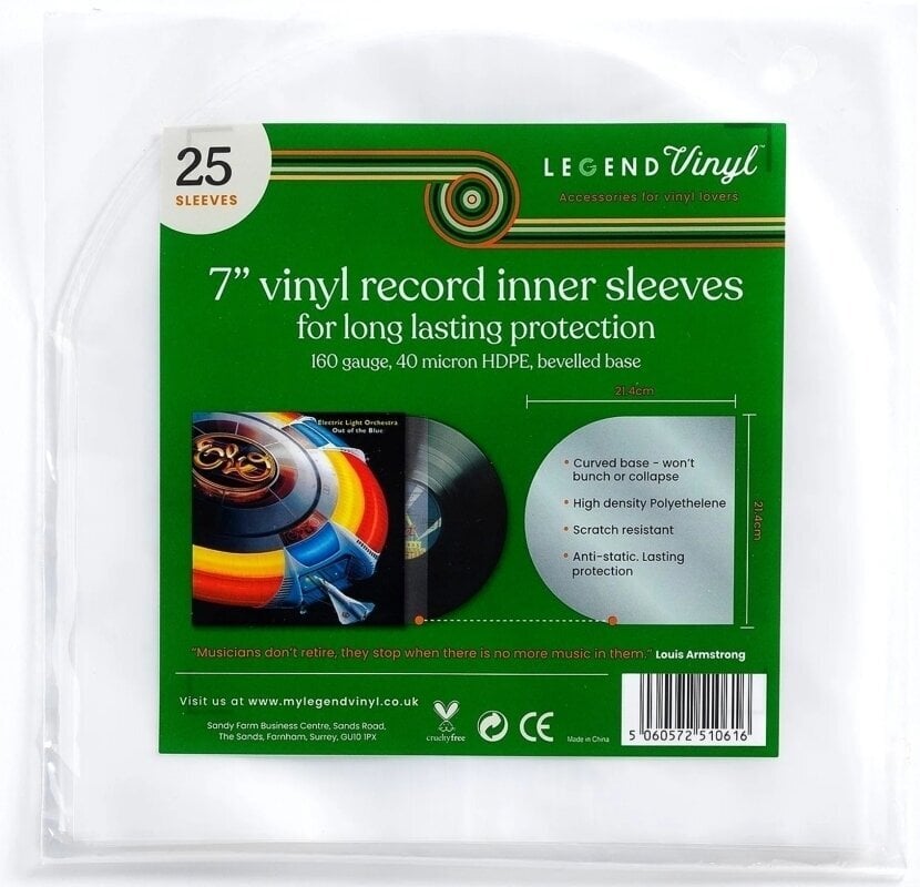 Bag/case for LP records Legend Vinyl LV24 Curved Base Vinyl Record Sleeves (7" Vinyl) 25