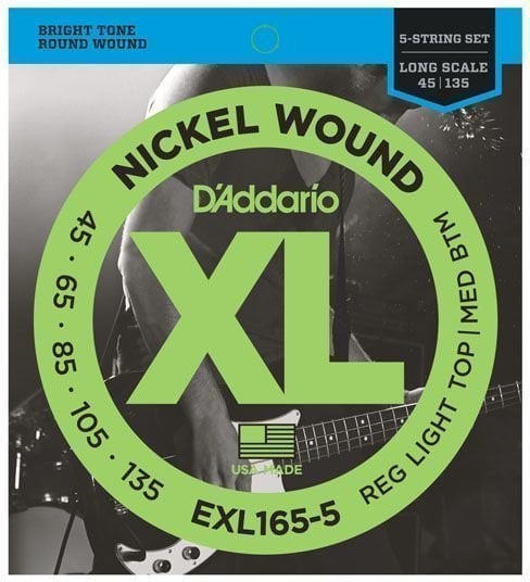 Struny pre 5-strunovú basgitaru D'Addario EXL165-5