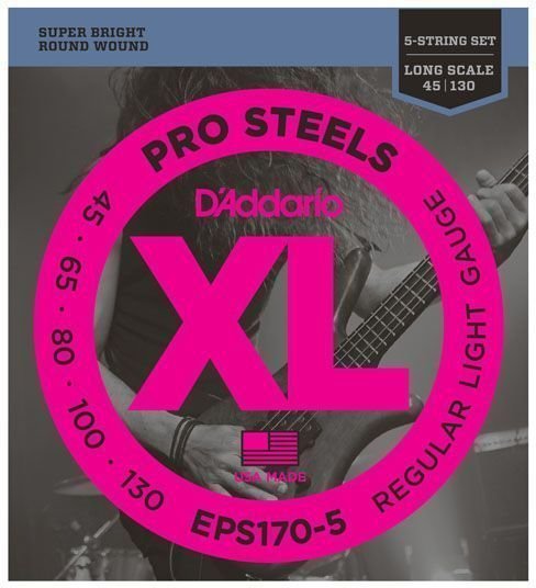 Struny pro 5-strunnou baskytaru D'Addario EPS170-5
