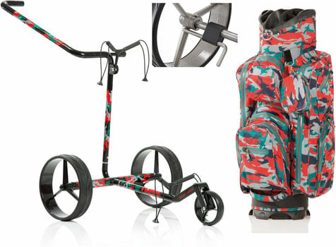 Chariot de golf manuel Jucad Carbon 3-Wheel Deluxe SET Camouflage Chariot de golf manuel - 1