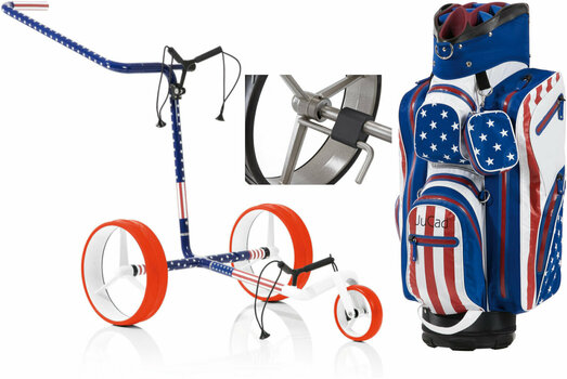 Manuaalinen golfkärry Jucad Carbon 3-Wheel Deluxe SET USA Manuaalinen golfkärry - 1