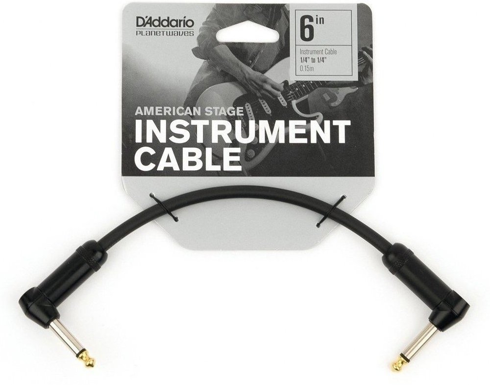 Adapter/Patch Cable D'Addario Planet Waves PW-AMSPRR-105 Black 15 cm Angled - Angled