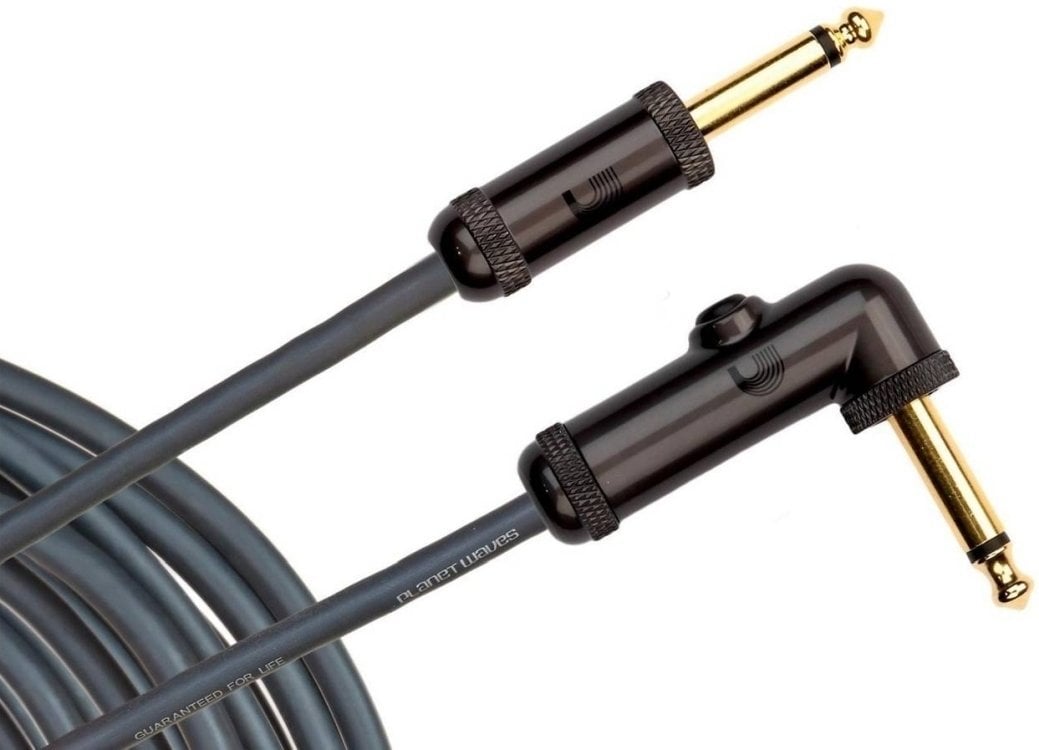 Instrument Cable D'Addario Planet Waves PW-AGRA-10 Black 3 m Straight - Angled