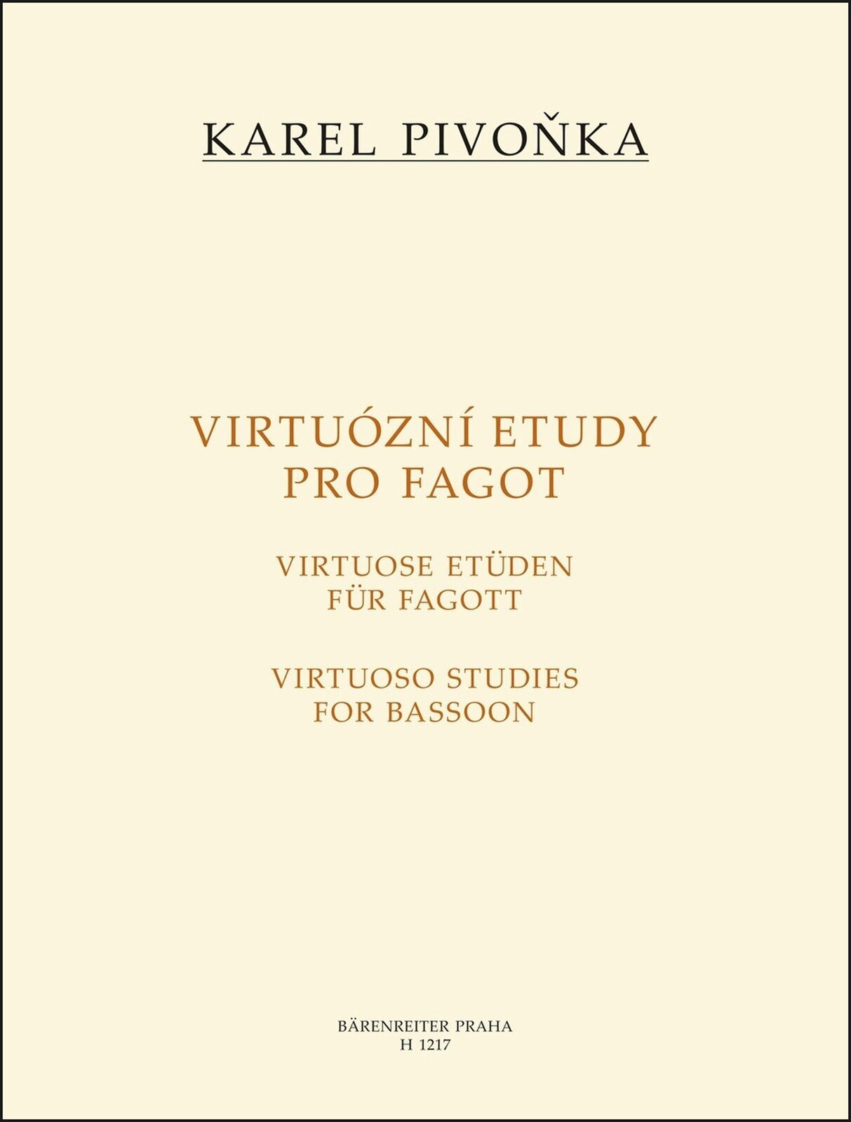 Note Bärenreiter Virtuózní etudy pro fagot Note