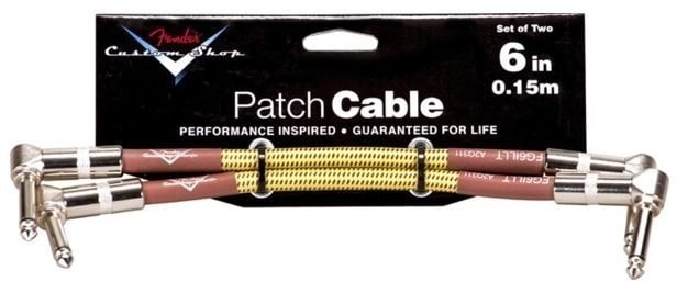 Cabo adaptador/de patch Fender Custom Shop Performance Patch Cable 15 cm Tweed Two-Pack