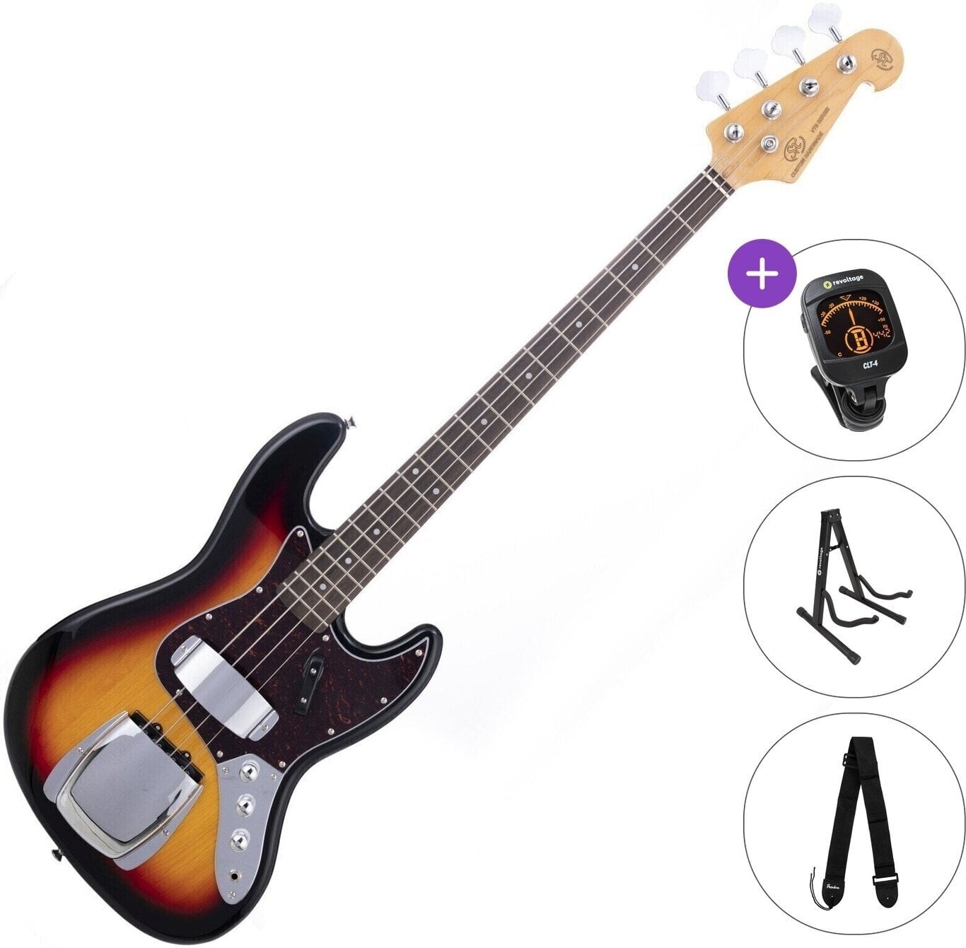 4-strenget basguitar SX SJB62C+ Standard SET 3-Tone Sunburst 4-strenget basguitar