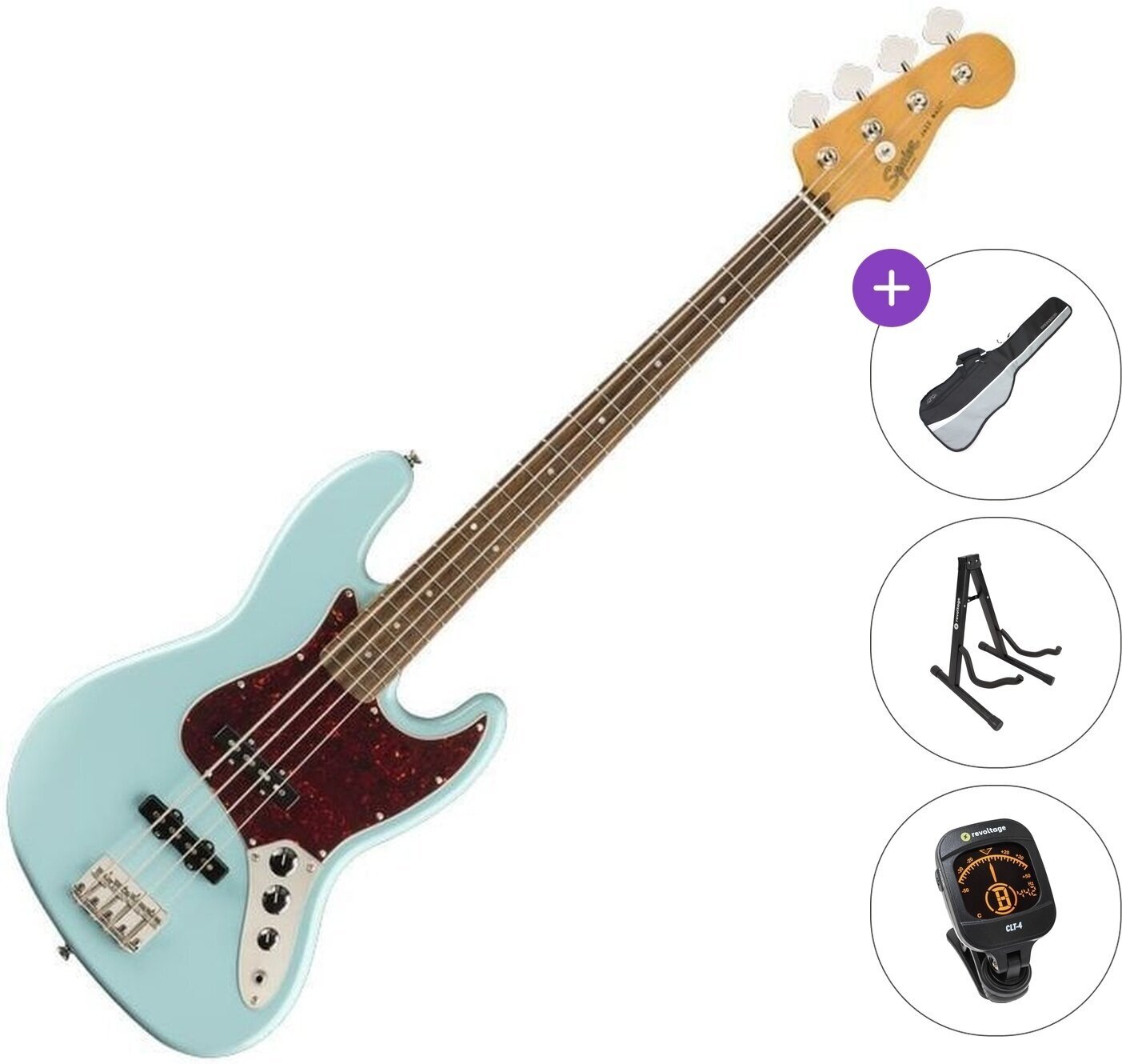 4 stīgu basģitāra Fender Squier Classic Vibe '60s Jazz Bass IL Standard SET Daphne Blue 4 stīgu basģitāra