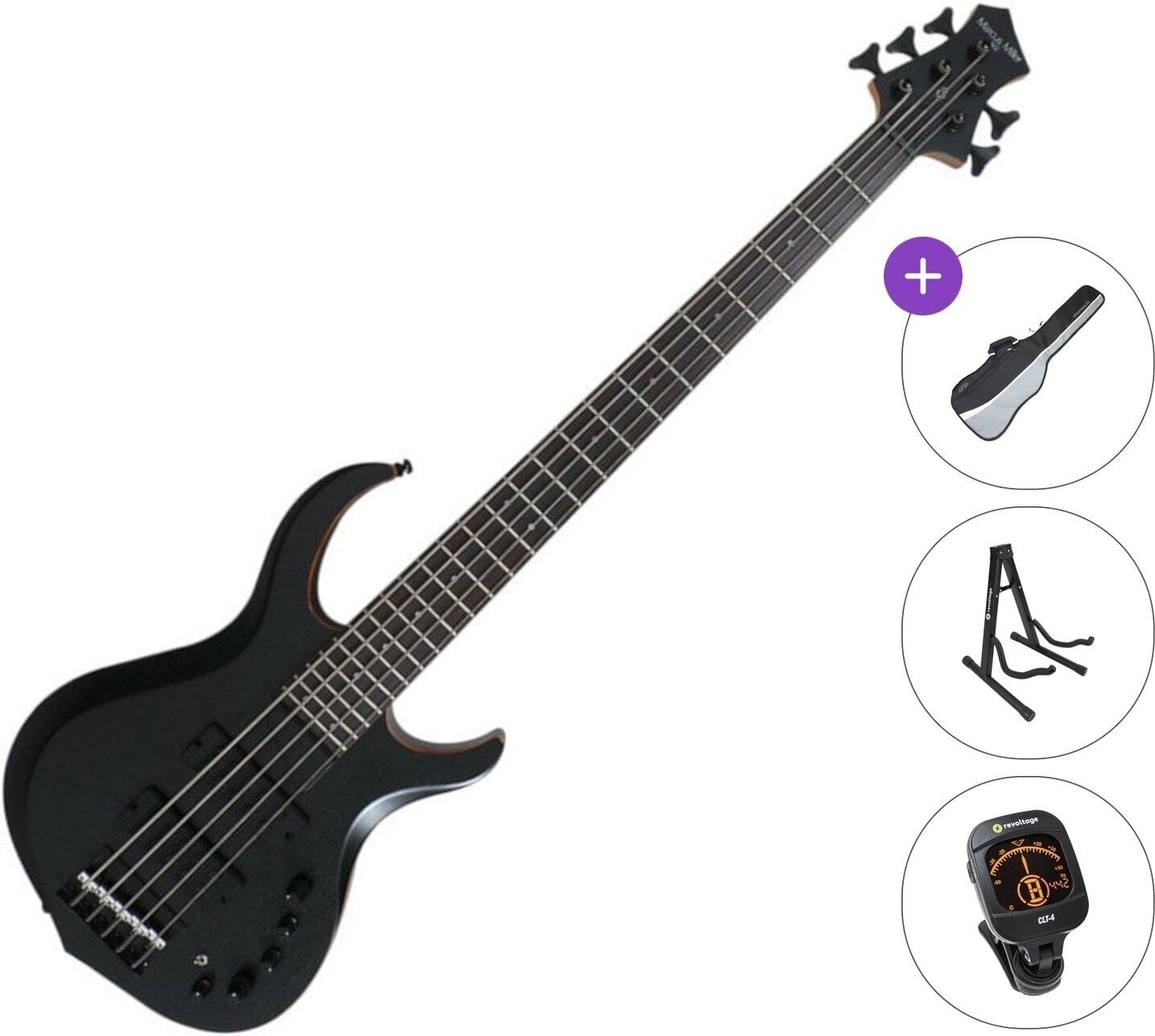 Bajo de 5 cuerdas Sire Marcus Miller M2-5 2nd Gen Standard SET Transparent Black Bajo de 5 cuerdas