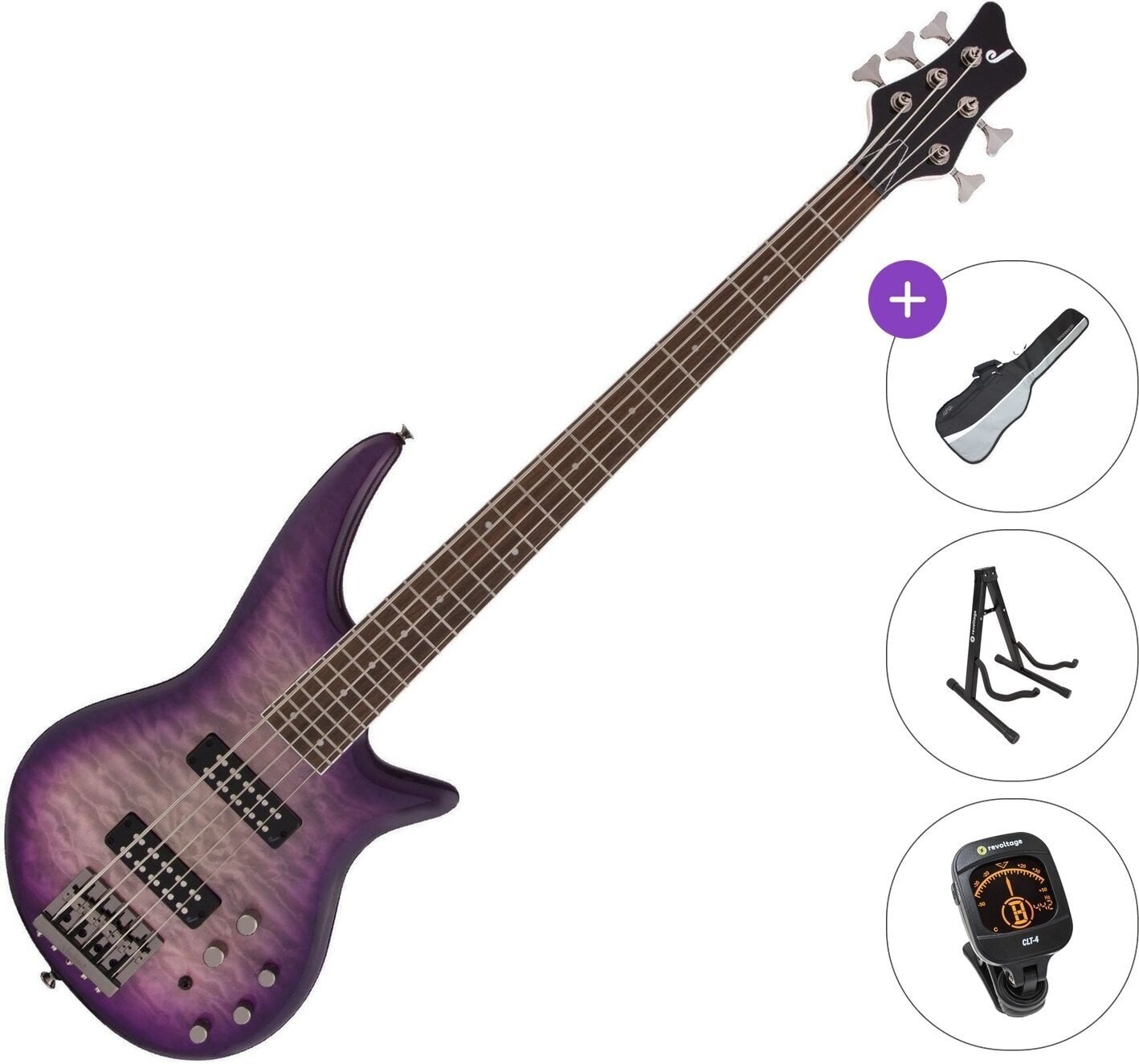 5-strunná baskytara Jackson JS Series Spectra Bass JS3Q V Standard SET Purple Phaze 5-strunná baskytara