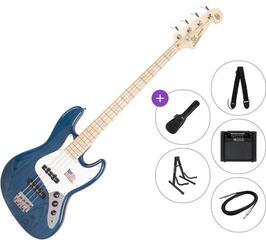 Elektrická basgitara SX SJB75 Premium SET Trans Blue Elektrická basgitara