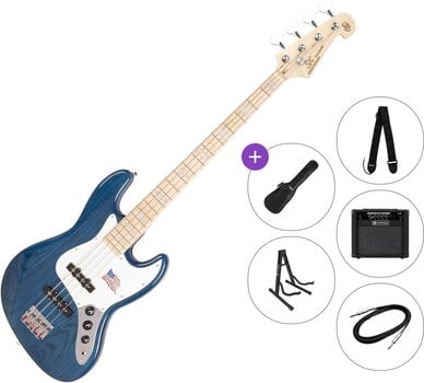 Bajo de 4 cuerdas SX SJB75 Premium SET Trans Blue Bajo de 4 cuerdas - 1
