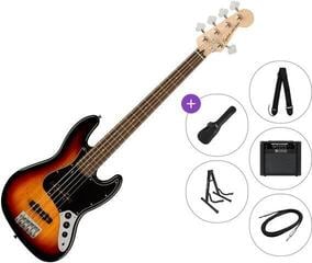 5-snarige basgitaar Fender Squier Affinity Series Jazz Bass V LRL BPG Premium SET 3-Color Sunburst 5-snarige basgitaar