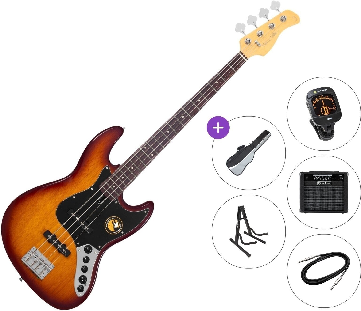 Elektrická baskytara Sire Marcus Miller V3-4 Premium SET Tobacco Sunburst Elektrická baskytara