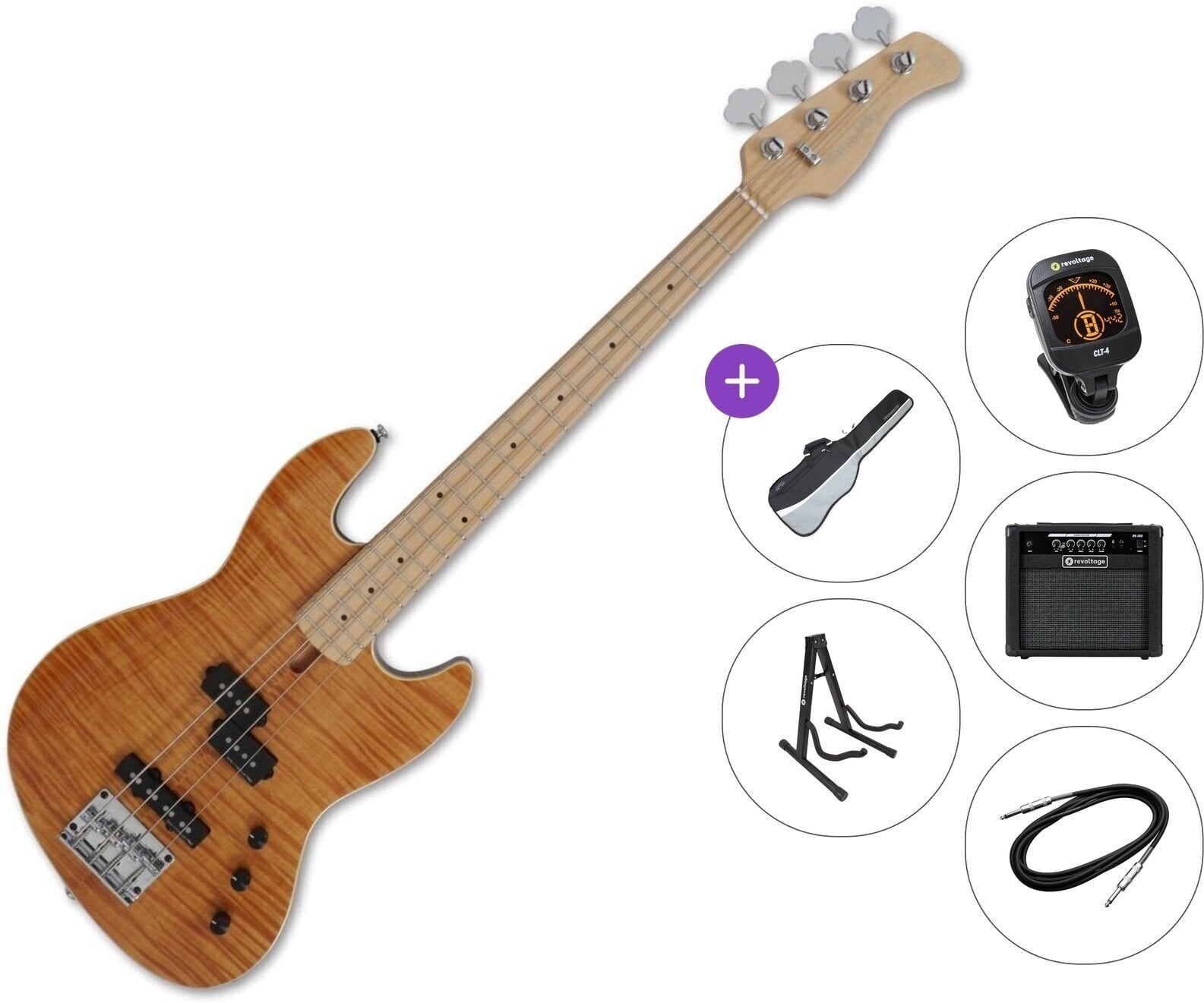 Baixo de 4 cordas Sire Marcus Miller U5 Alder-4 Premium SET Natural Baixo de 4 cordas