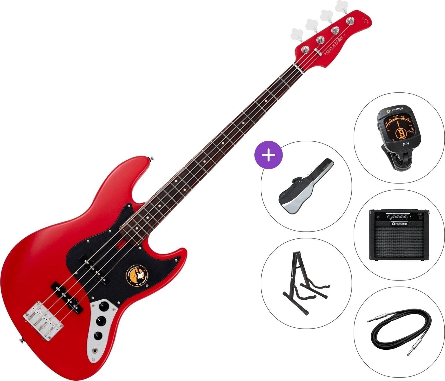 4-strängad basgitarr Sire Marcus Miller V3P-4 Premium SET Red Satin 4-strängad basgitarr