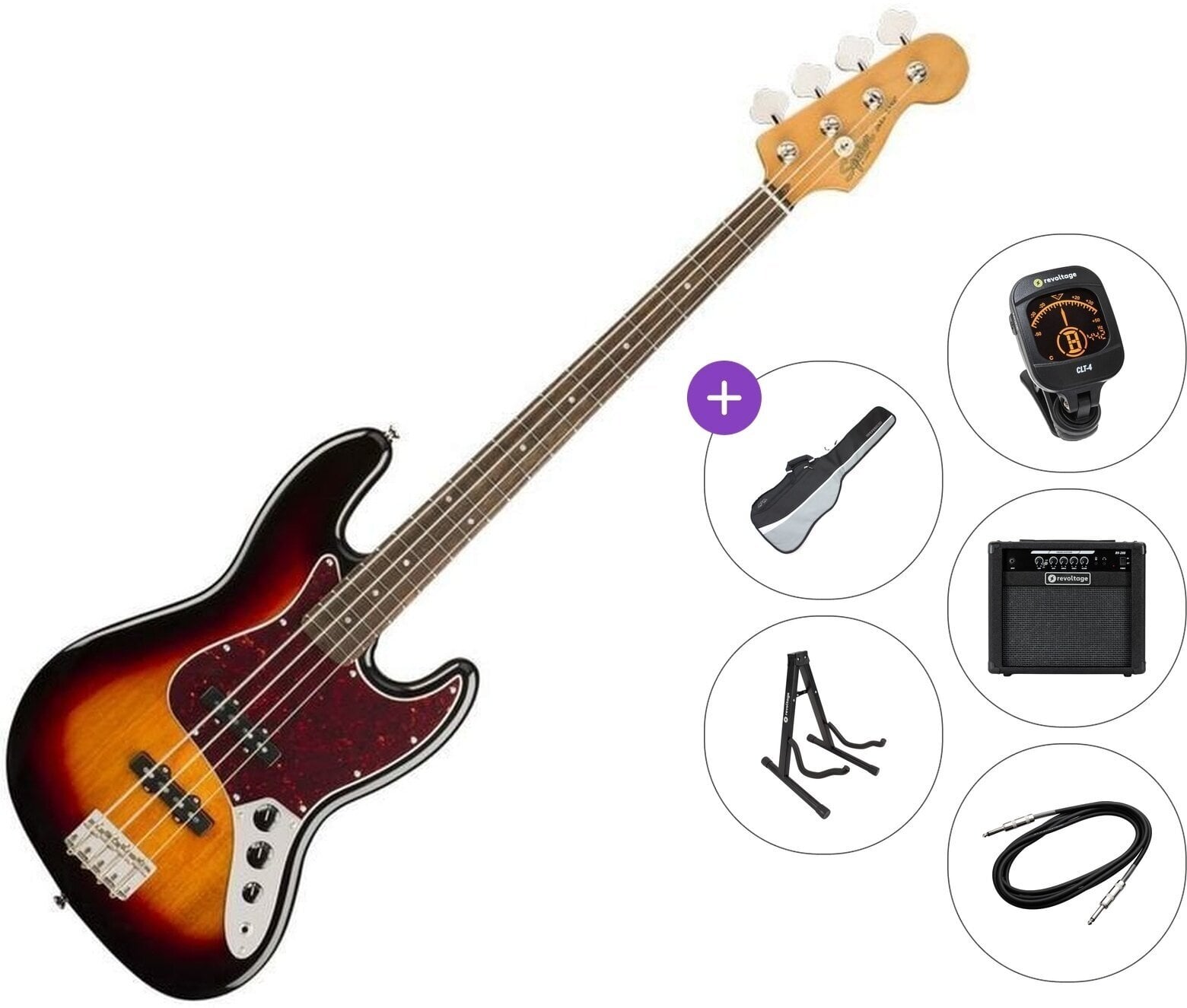 Baixo de 4 cordas Fender Squier Classic Vibe '60s Jazz Bass IL Premium SET 3-Color Sunburst Baixo de 4 cordas