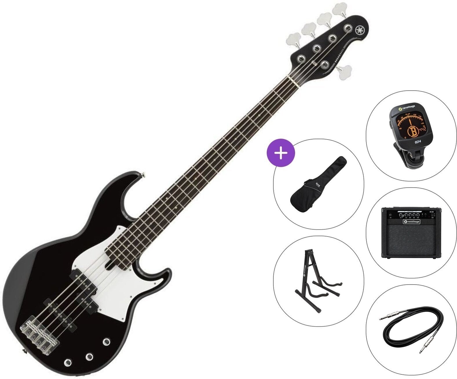 5 žičana bas gitara Yamaha BB235 Premium SET Black 5 žičana bas gitara